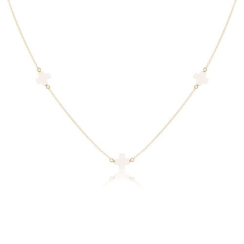 17&quot; Choker Simplicity Chain Gold - Signature Cross Off-White0