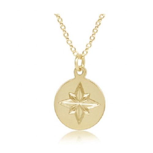16&quot; Necklace Gold - Direction Gold Disc
