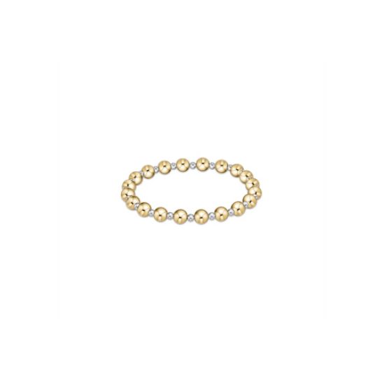 Classic Grateful Pattern 6mm Bead Bracelet - Mixed Metal