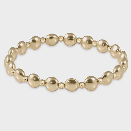 Honesty Gold Grateful Pattern 6mm Bead  Bracelet