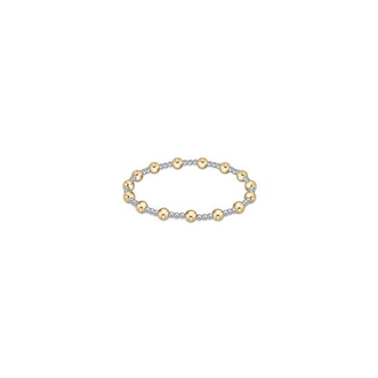 Classic Sincerity Pattern 5mm Bead Bracelet - Mixed Metal