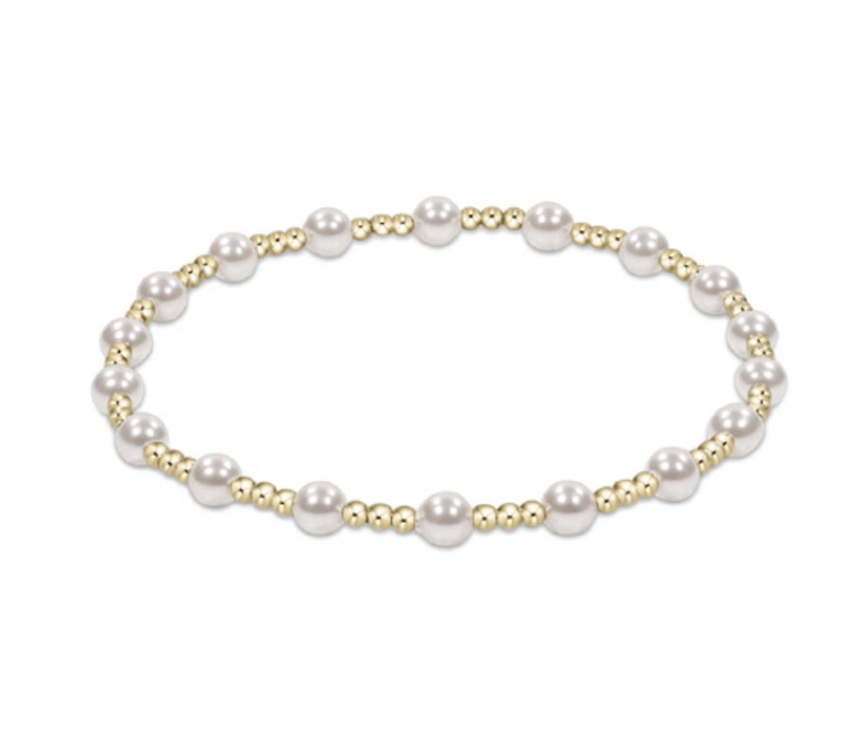 Extends - Classic Sincerity Pattern 4mm Bead Bracelet - Pearl