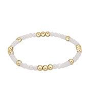 Worthy Pattern 3mm Bead Bracelet - Moonstone