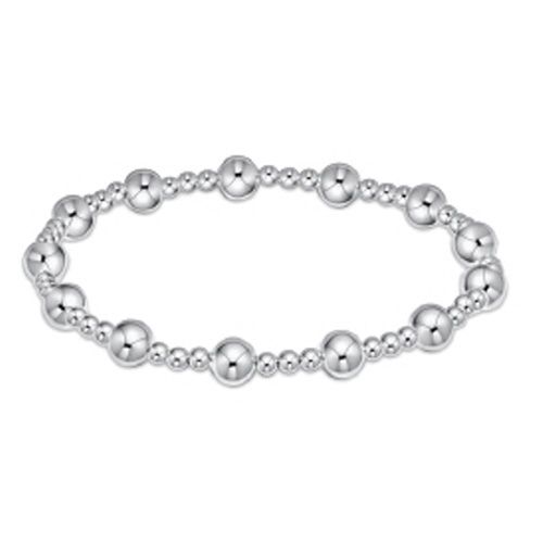 Extends - Classic Sincerity Pattern 6mm Bead Bracelet - Sterling