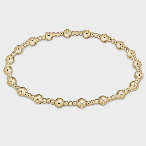 Extends - Classic Sincerity Pattern 4mm Bead Bracelet - Gold