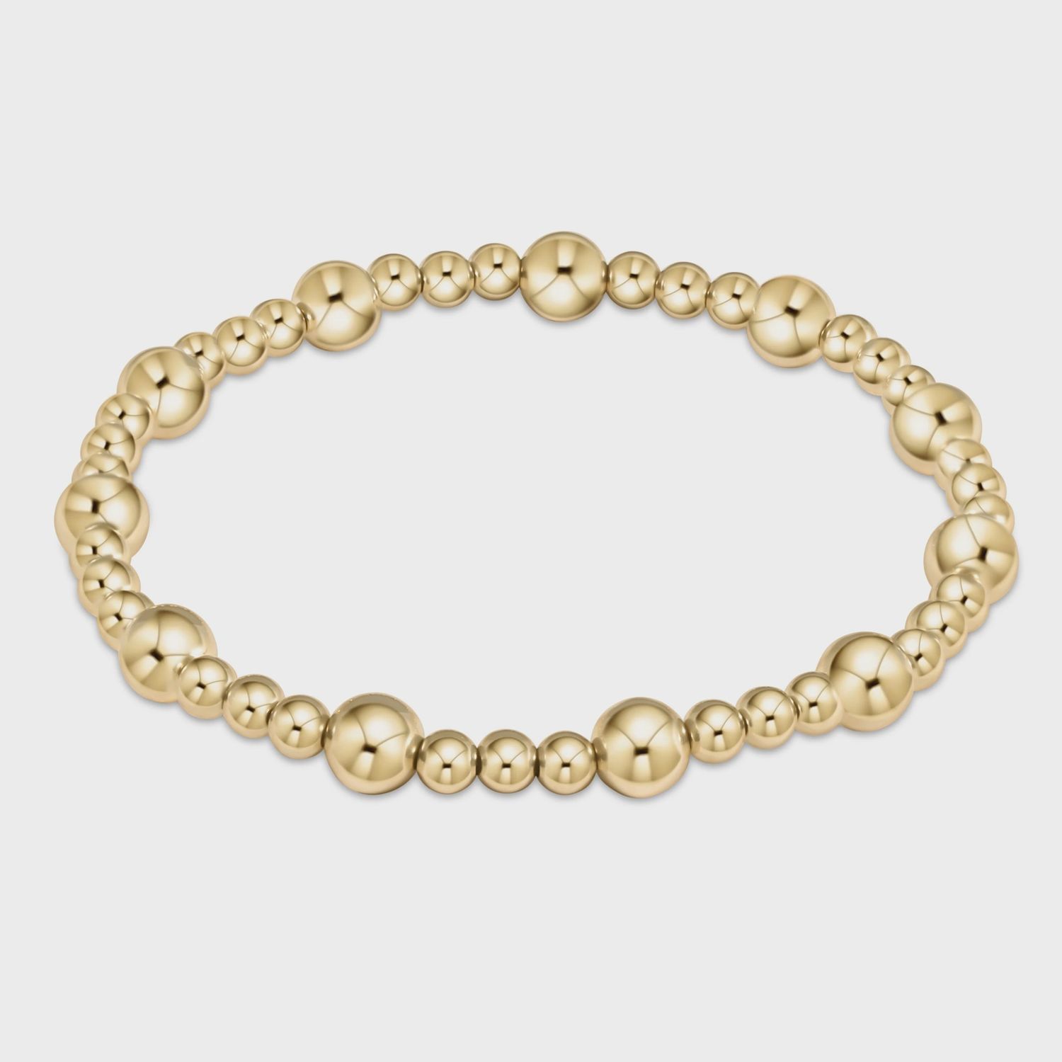 Classic Sincerity Pattern 6mm Bead Bracelet - Gold