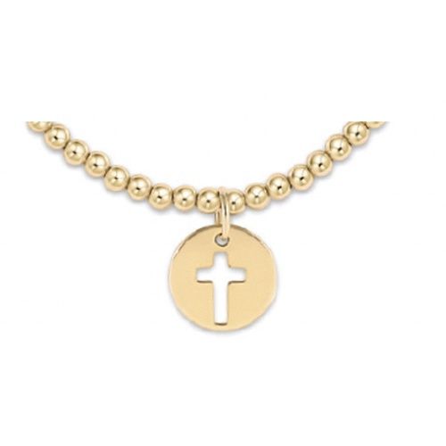 Extends - Classic Gold 3mm Bead Bracelet - Blessed Gold Disc