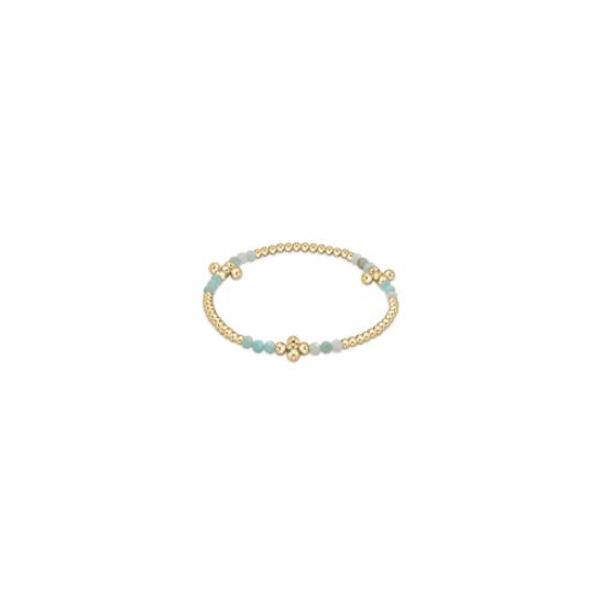Signature Cross Gold Bliss Pattern 2.5mm Bead Bracelet - Amazonite