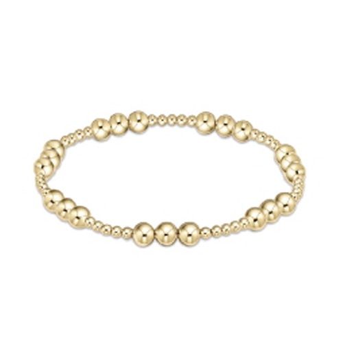 Extends - Classic Joy Pattern 5mm Bead Bracelet - Gold