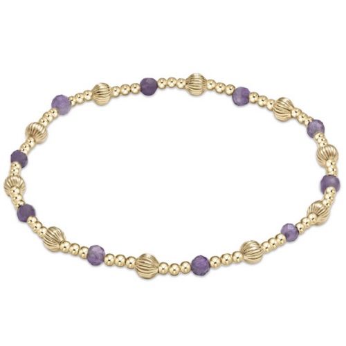 Dignity Sincerity Pattern 4mm Bead Bracelet - Amethyst