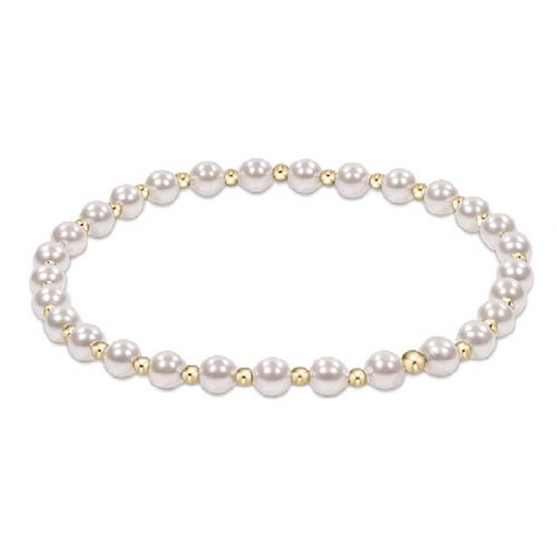 Extends - Classic Grateful Pattern 4mm Bead Bracelet - Pearl