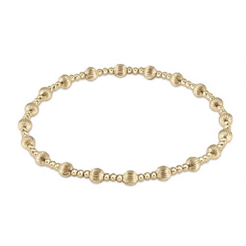 Extends - Dignity Sincerity Pattern 4mm Bead Bracelet - Gold