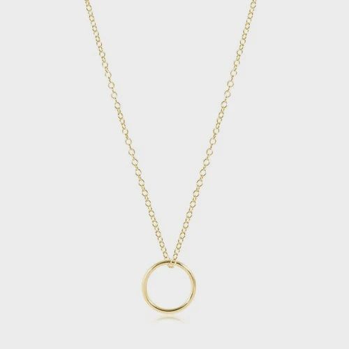 16&quot; Necklace Gold - Halo Gold Charm 2mm