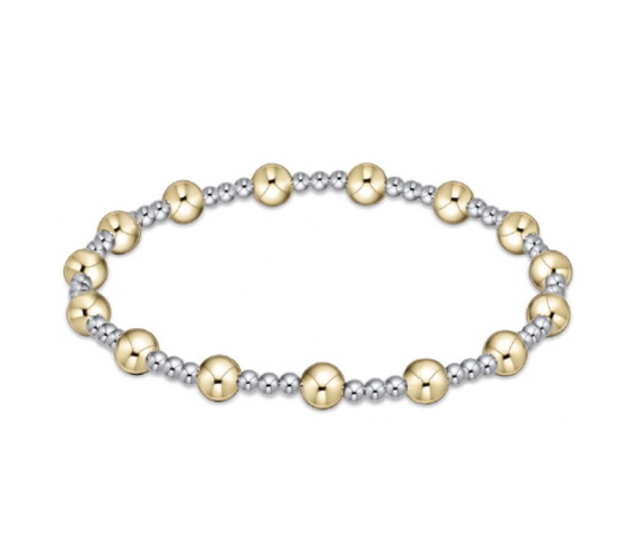Extends - Classic Sincerity Pattern 5mm Bead Bracelet - Mixed Metal