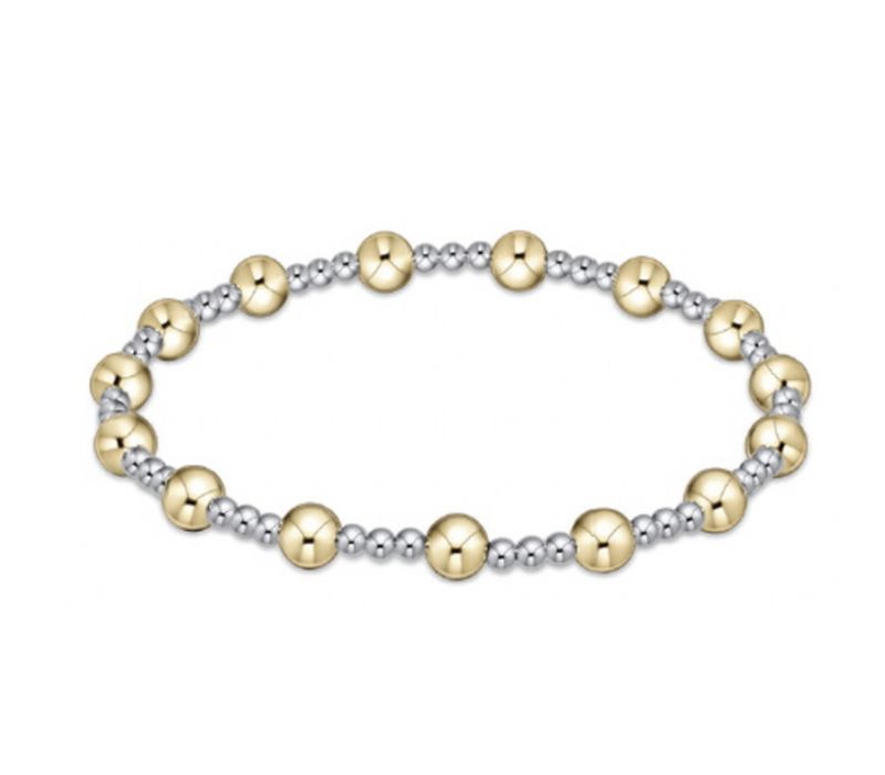Extends - Classic Sincerity Pattern 5mm Bead Bracelet - Mixed Metal