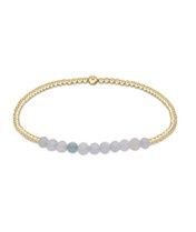 Gold Bliss 2mm Bead Bracelet - Aquamarine