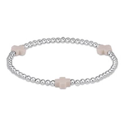 Extends Signature Cross 3mm Sterling Bracelet - Off-White