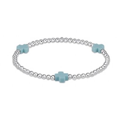 Extends Signature Cross 3mm Sterling Bracelet - Turquoise