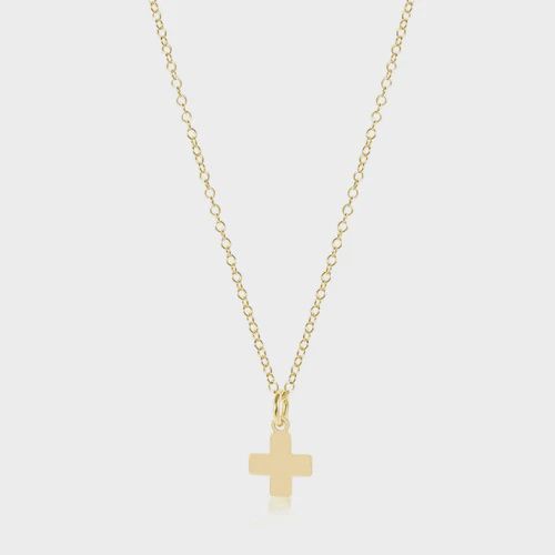 16&quot; Necklace Gold - Signature Cross Gold Charm Small