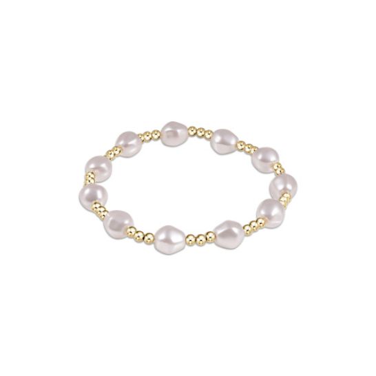 Extends - Admire Gold 3mm Bead Bracelet - Pearl