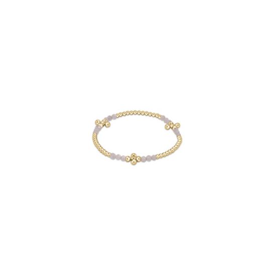 Signature Cross Gold Bliss Pattern 2.5mm Bead Bracelet - Moonstone