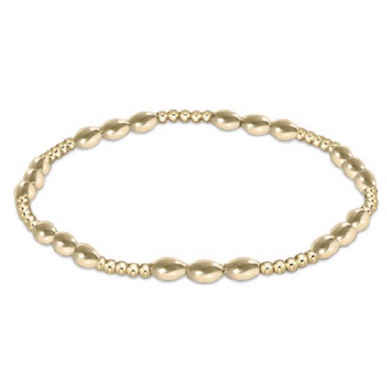 Harmony Joy Pattern 2mm Bead Bracelet - Gold