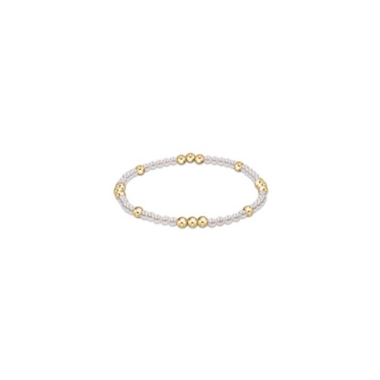 Worthy Pattern 3mm Bead Bracelet - Pearl