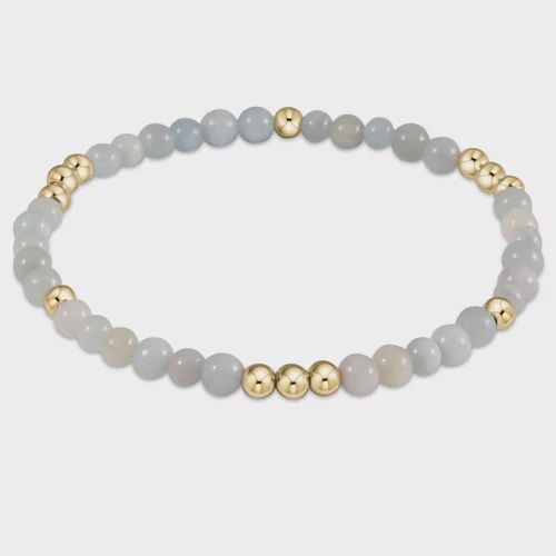 Worthy Pattern 4mm Bead Bracelet - Hematite