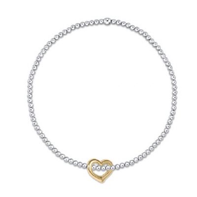 Classic Mixed Metal 2.5mm Bracelet - Love Gold Charm