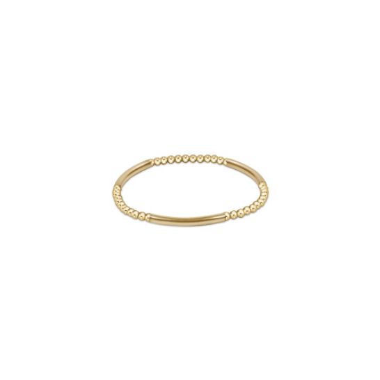 Bliss Bar Gold Pattern 3mm Bead Bracelet - Gold