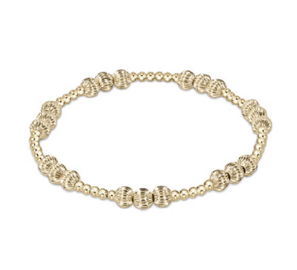 Extends - Dignity Joy Pattern 5mm Bead Bracelet - Gold