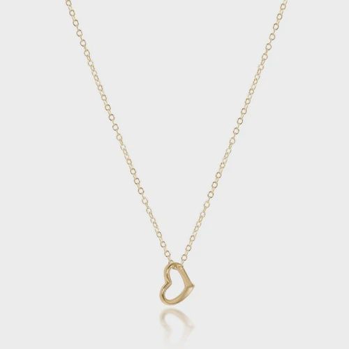 16" Necklace Gold - Love Small Gold Charm