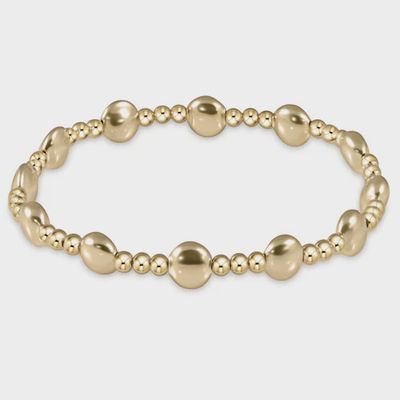 ENEWTON Honesty beaded stretch bracelet in 14kt gold-filled with small round beads, displayed on white background