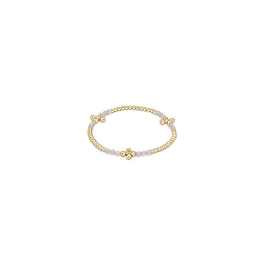 Signature Cross Gold Bliss Pattern 2.5mm Bead Bracelet - Labradorite