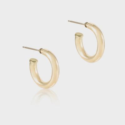 Round Gold 1" Post Hoop - 4mm - Smooth