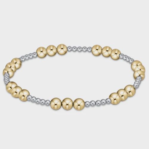 Extends - Classic Joy Pattern 5mm Bead Bracelet - Mixed Metal