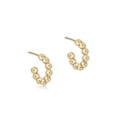 Beaded Classic 1" Post Hoop - 4mm Gold