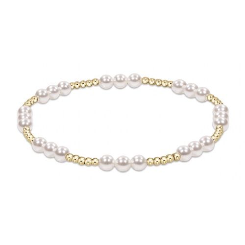 Extends - Classic Joy Pattern 4mm Bead Bracelet - Pearl