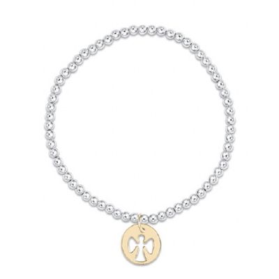 Classic Mixed Metal 3mm Bracelet - Guardian Angel Gold Disc