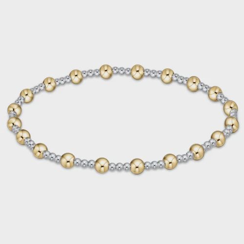 Extends - Classic Sincerity Pattern 4mm Bead Bracelet - Mixed Metal