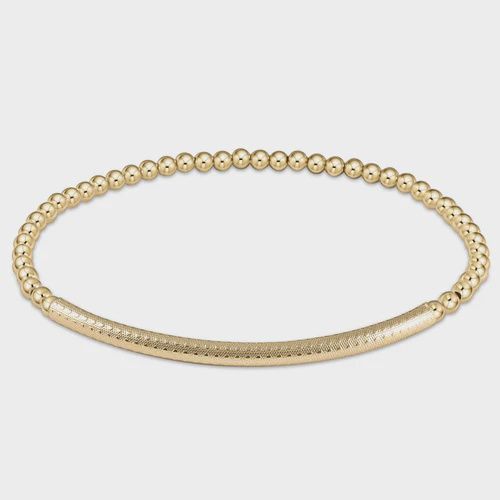 Classic Gold 3mm Bead Bracelet - Bliss Bar Textured