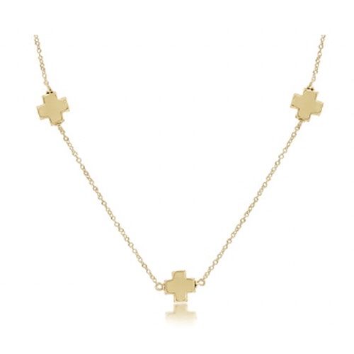17&quot; Choker Simplicity Chain Gold - Signature Cross Gold