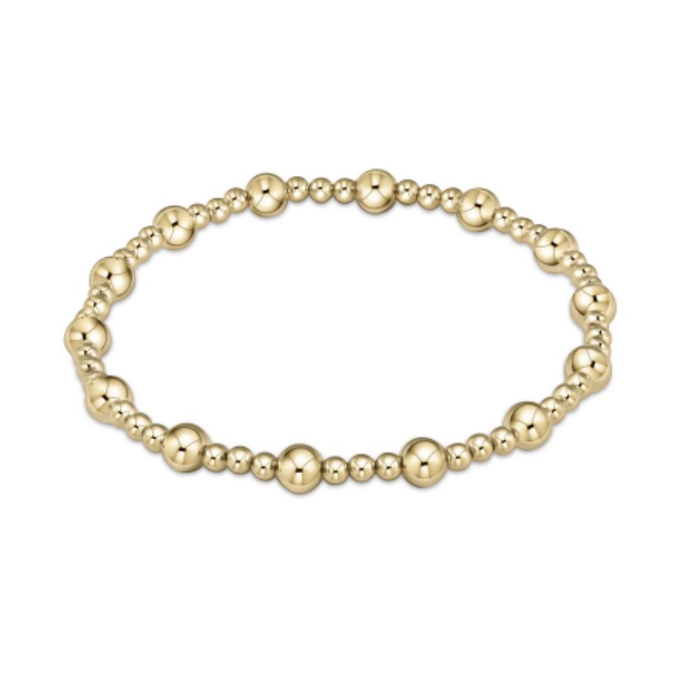 Extends - Classic Sincerity Pattern 5mm Bead Bracelet - Gold