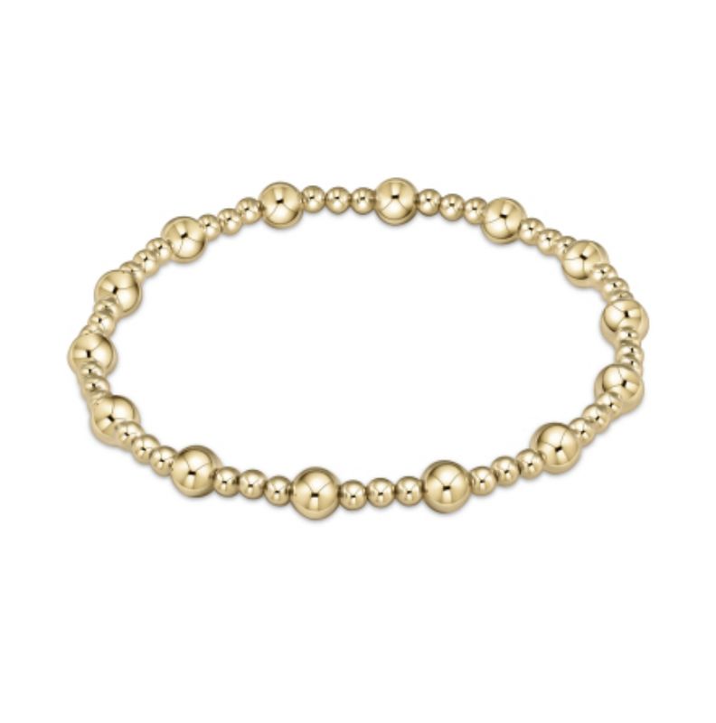 Extends - Classic Sincerity Pattern 5mm Bead Bracelet - Gold