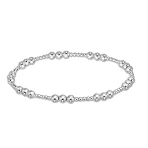 Extends - Classic Joy Pattern 4mm Bead Bracelet - Sterling