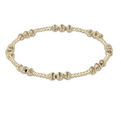 Extends - Dignity Joy Pattern 4mm Bead Bracelet - Gold