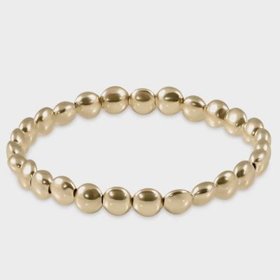 ENEWTON Honesty bracelet in 14kt gold-filled metal featuring 6mm beads, displayed on a neutral background