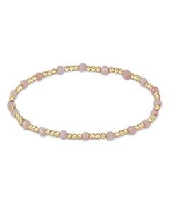Gemstone Gold Sincerity Pattern 3mm Bead Bracelet - Pink Opal