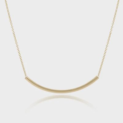 16" Necklace Gold - Bliss Bar Smooth Gold