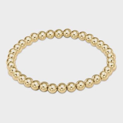 ENEWTON Classic 14kt gold-filled beaded stretch bracelet with 5mm round beads, displayed on white background
